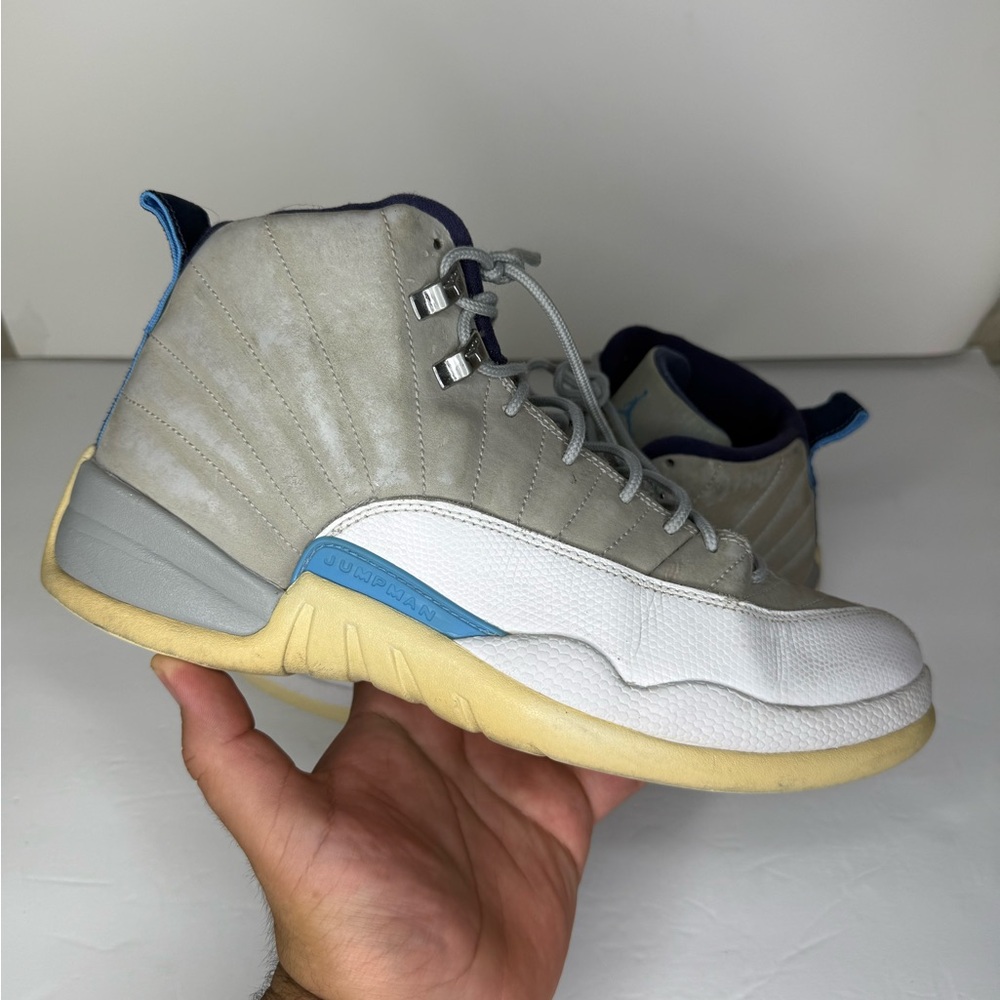 Nike Air Jordan 12 Men's Wolf Gray University Blue Shoes Size 10.5